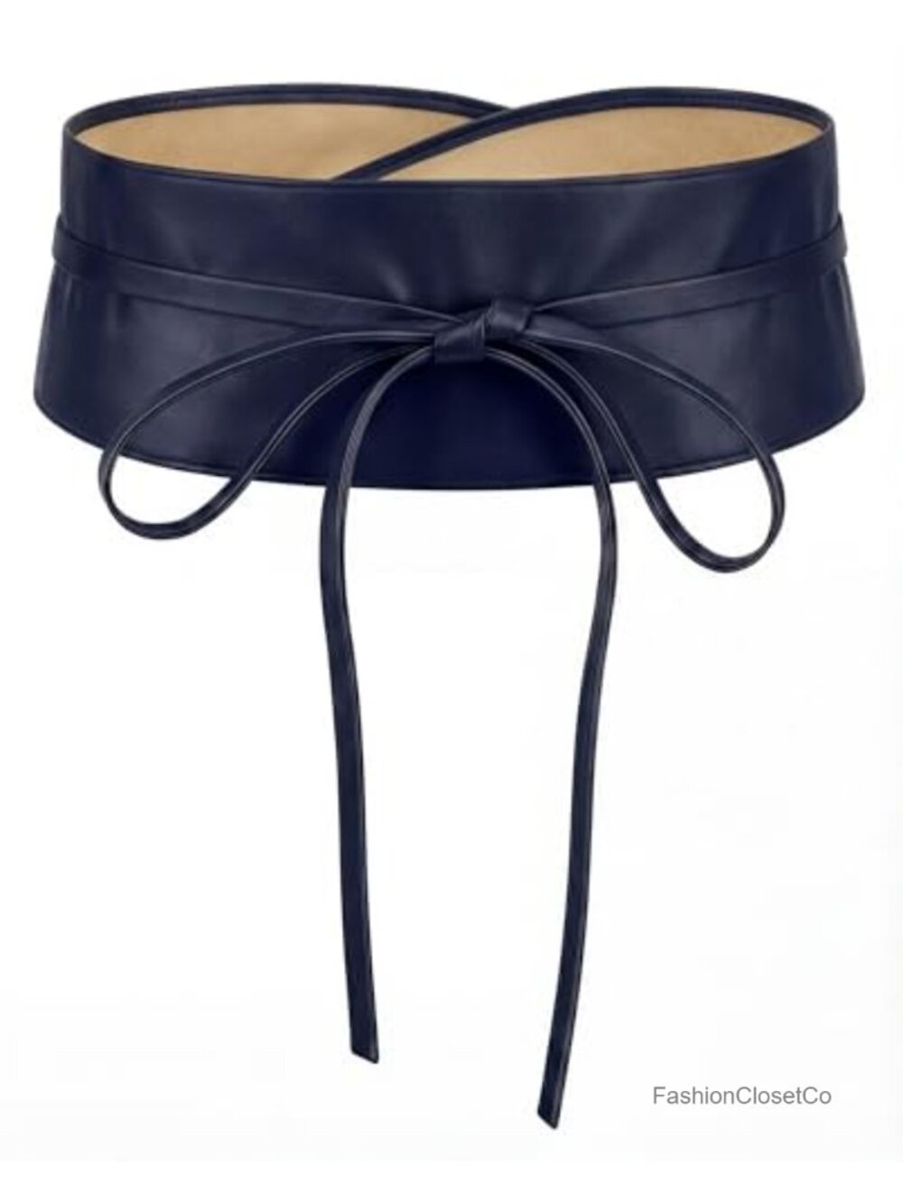 Obi Self Knot Tie Belt Faux Leather Wide Sash One Size